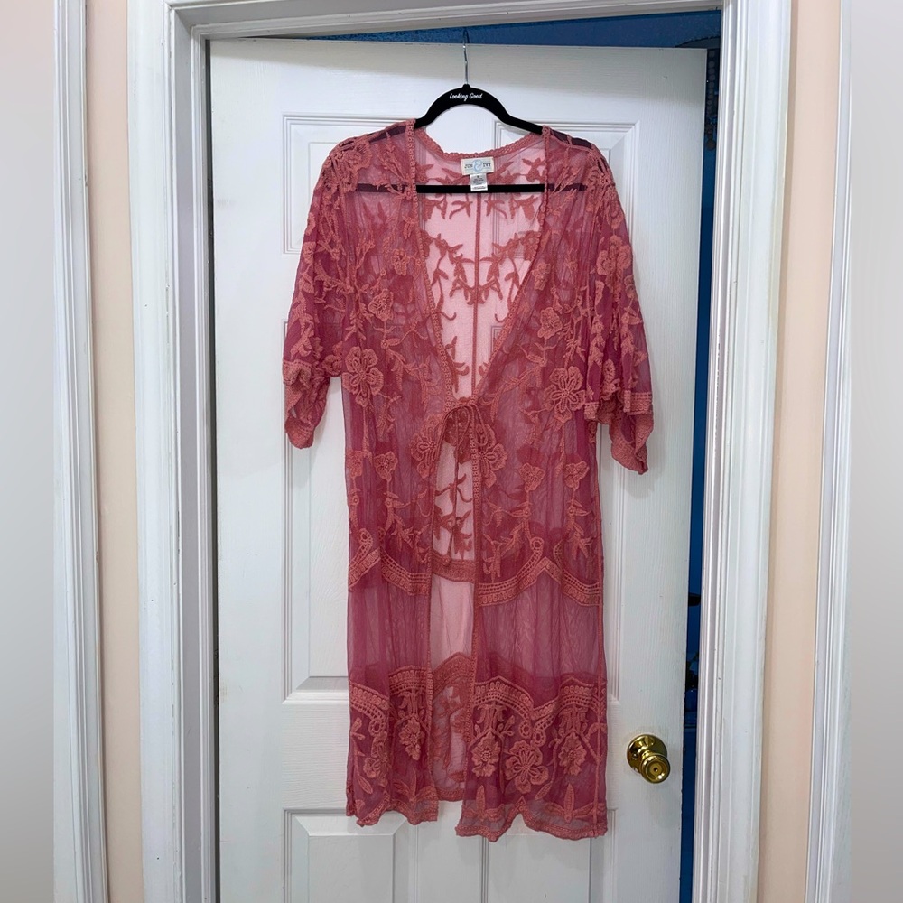 Pink Lace Kimono